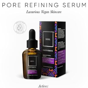 Pore Refining Vegan Face Serum. Actives : Salicylic Acid (AHA), BHA, Green Tea Extract, Tea Tree Oil. FDA Approved